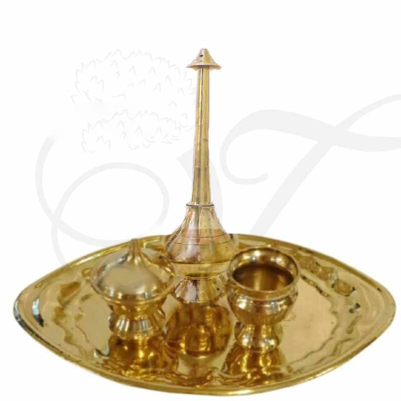 Brass Paneer Chandan Kumkum Set