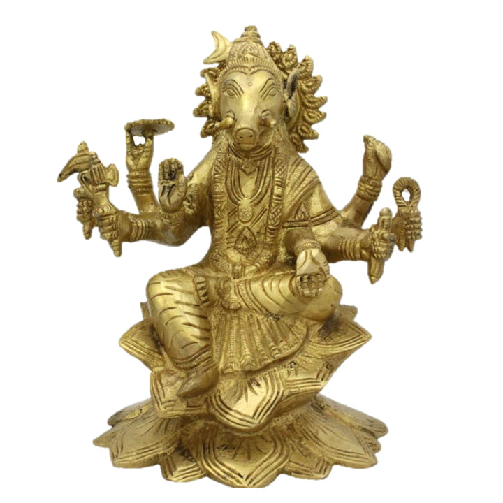 Varahi Brass Statue 9"