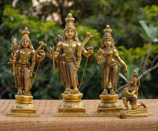 Lord Rama Seetha Lakshman And Hanuman Statue Brass 15 Inches