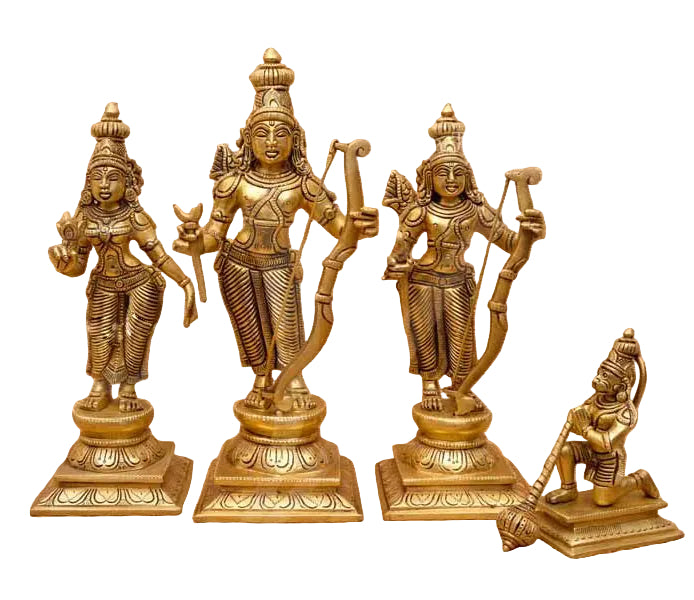 Lord Rama Seetha Lakshman And Hanuman Statue Brass 15 Inches