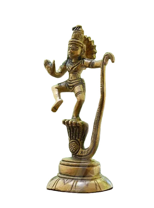 Lord Krishna Dancing Statue Brass 4.5 Inches