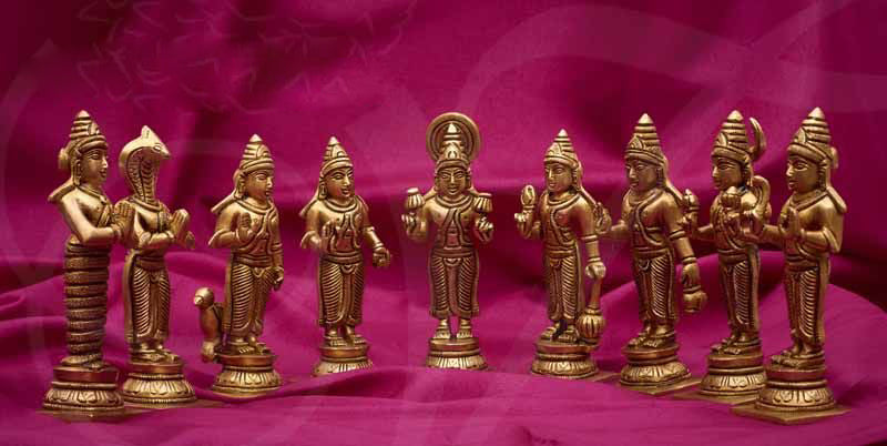 Navagraha idols Brass 5.5 Inches