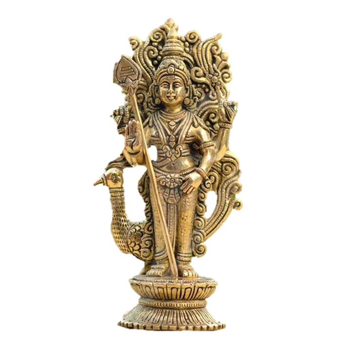 Murugan Brass Statue 10"