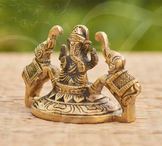 Ganesh Statue Brass 2.5 Inches
