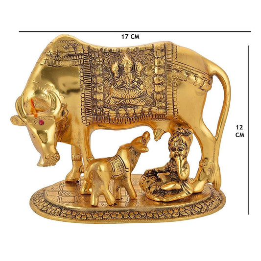 Kamadhenu Cow Statue Brass 5 inches