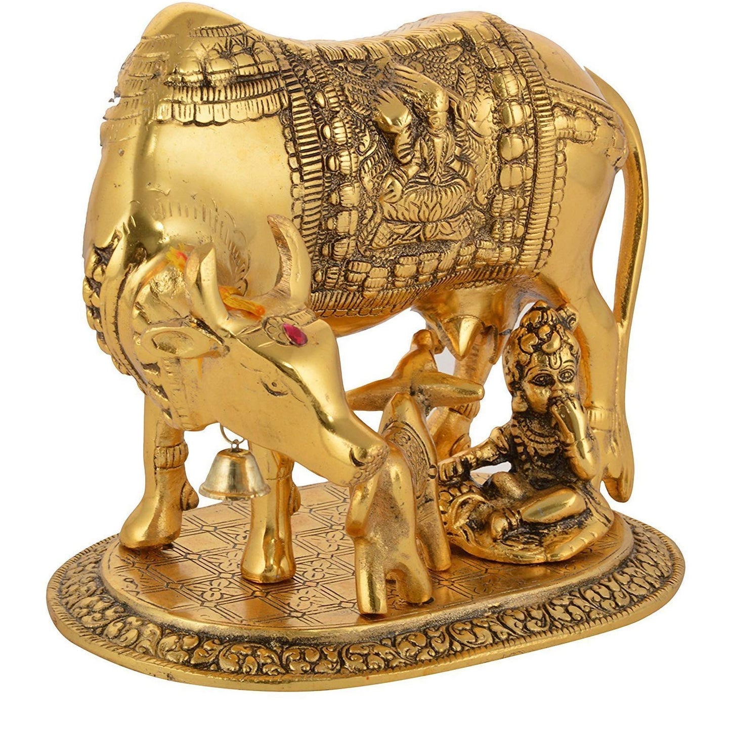 Kamadhenu Cow Statue Brass 5 inches