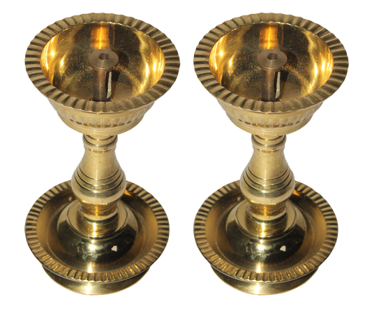 Coolboss Nanda vilakku, 2 Pack, Kerala Brass Oil Lamp