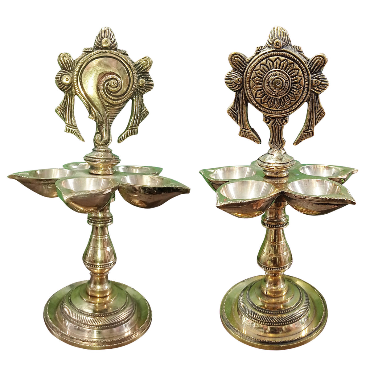 Shanku Chakra Brass Lamp