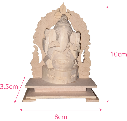 Lord Pillayar Statue Wood 4 inches