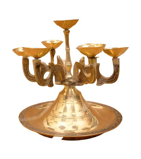 Anju Kilai Aarathi Stand Brass 7 Inches