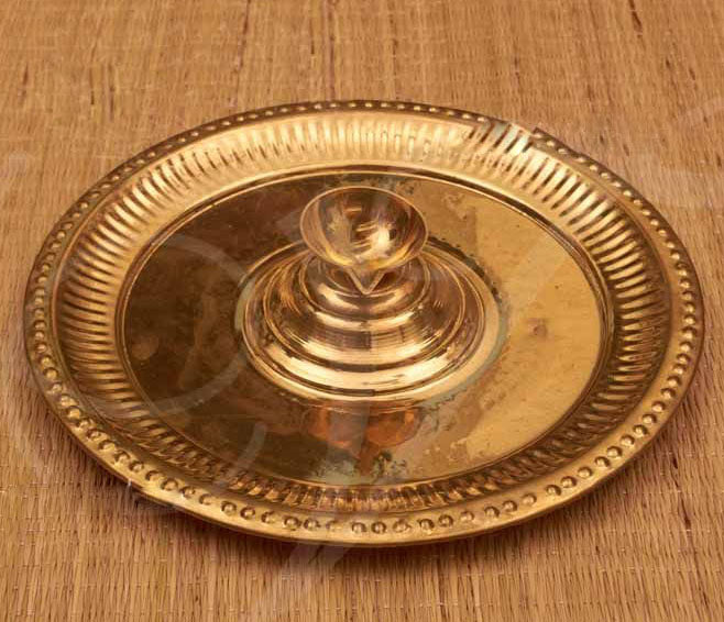 Brass Pooja Aarathi Plate 11"