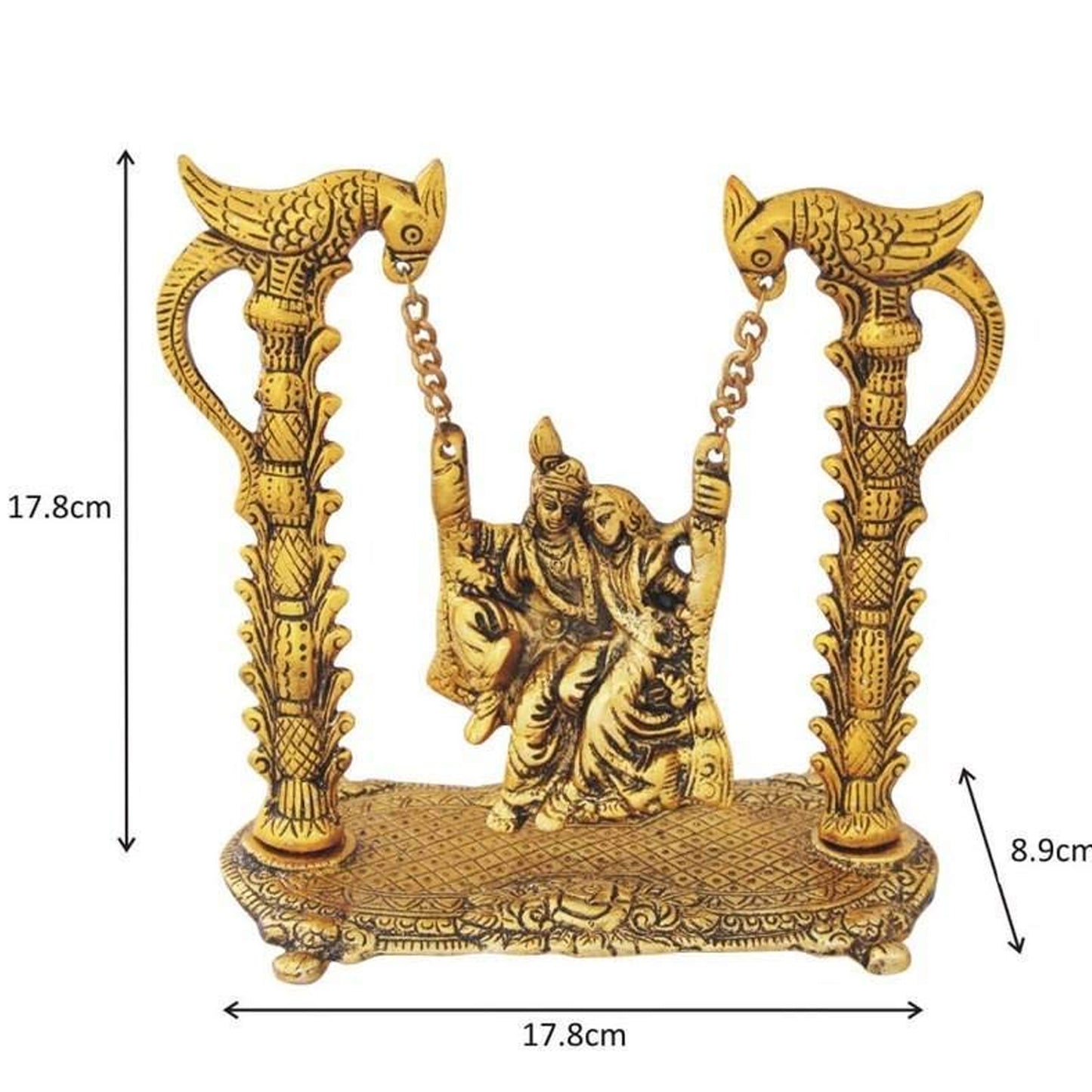 Radha Krishna Idol Brass 7 inches