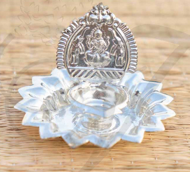 Lakshmi Vilakku Silver 2.5 Inches