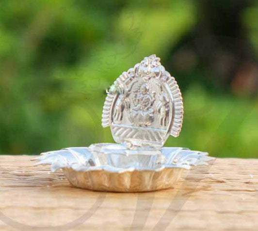 Lakshmi Vilakku Silver 2.5 Inches