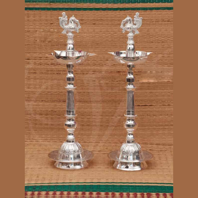 Mayil Vilakku German Silver 18"