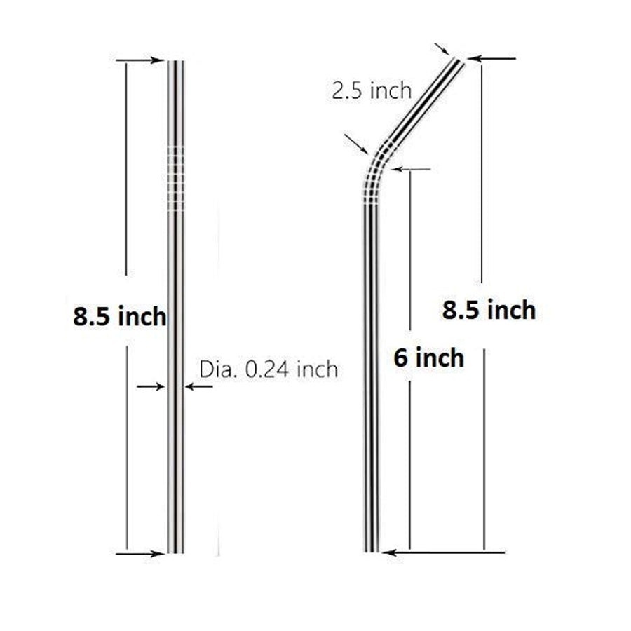 Steel Drinking Straws 8.5 inches