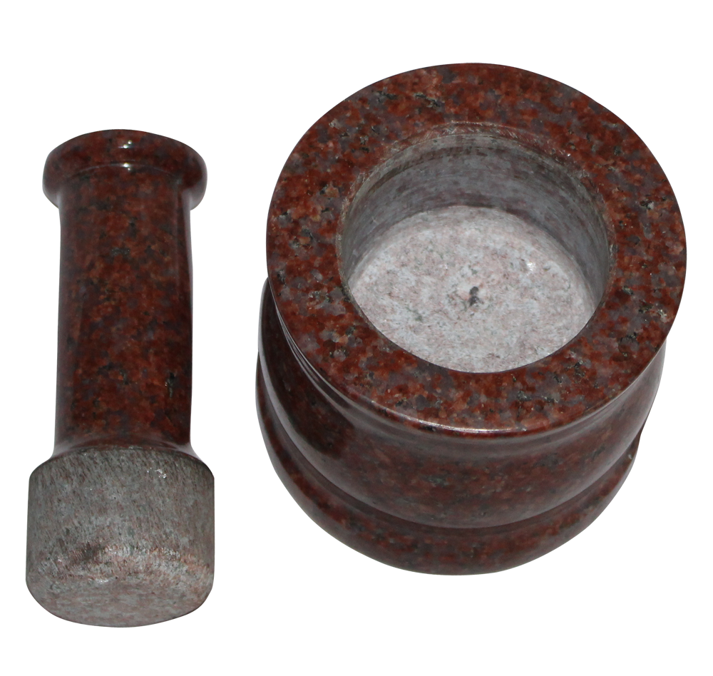 Granite Red Mortar And Pestle 4 inches