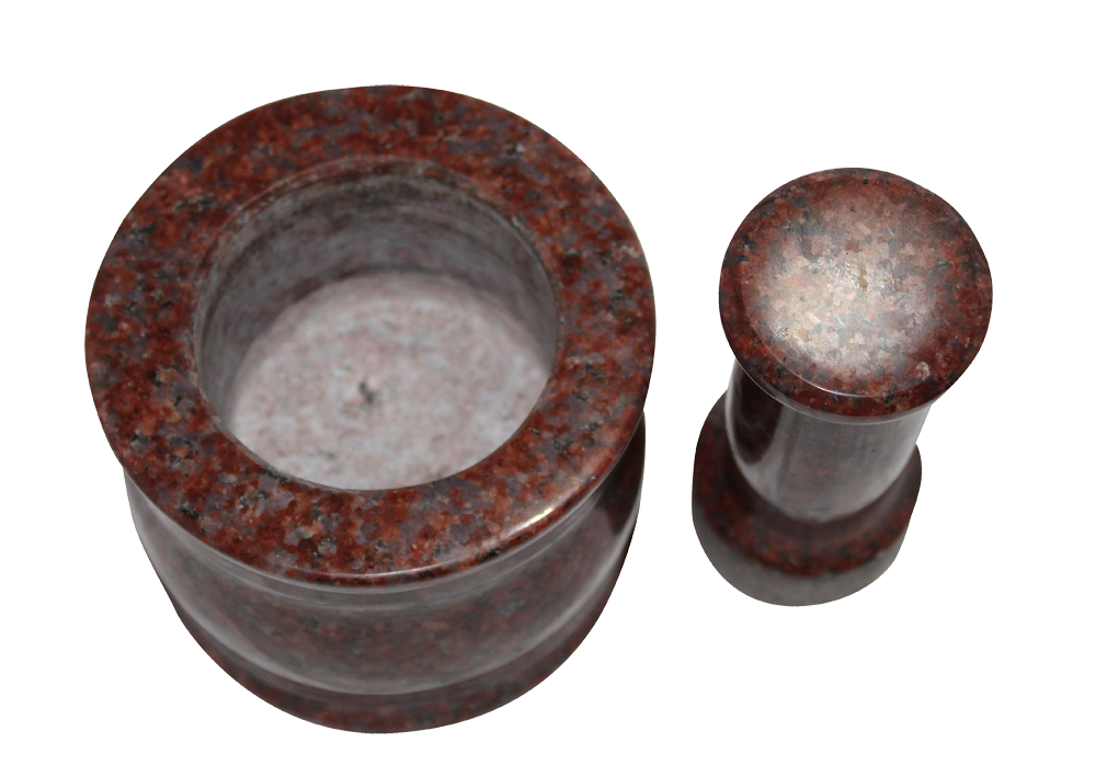 Granite Red Mortar And Pestle 4 inches