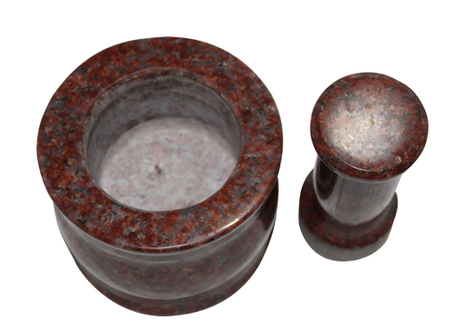Granite Red Mortar And Pestle 4 inches