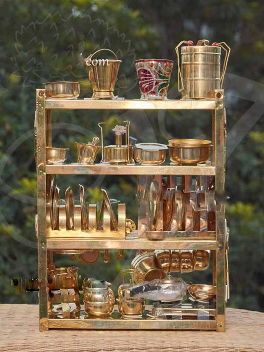 Kitchen Toy Play Set Stand Brass 11 Inches
