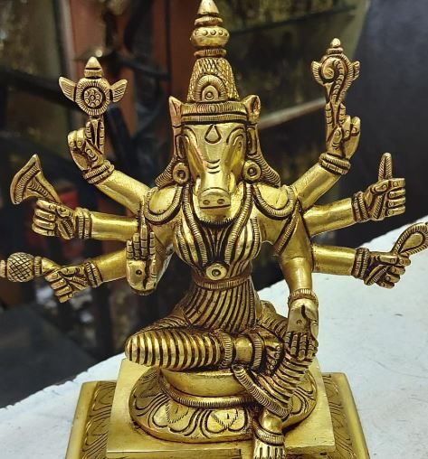 Varahi Amman Statue Brass 7 inches