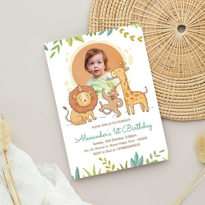 Jungle Photo Birthday Invitation CB218