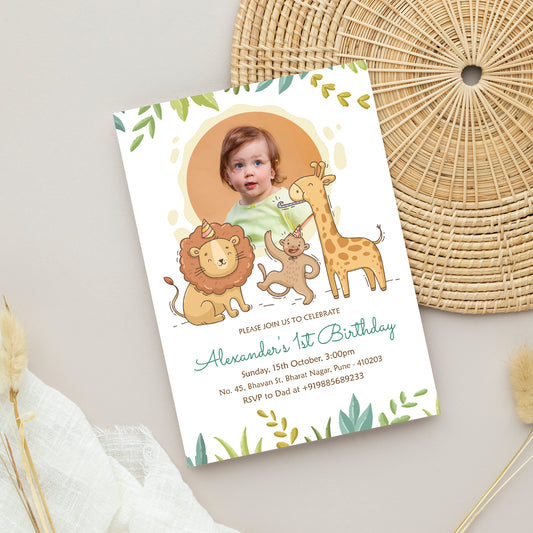 Jungle Photo Birthday Invitation CB218