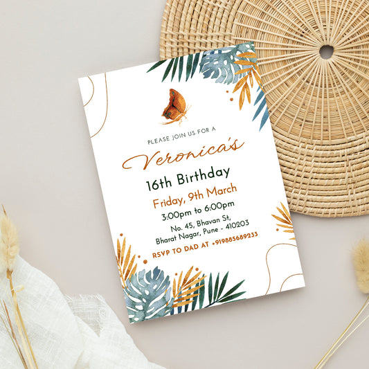 Leaf Birthday Invitation CB203