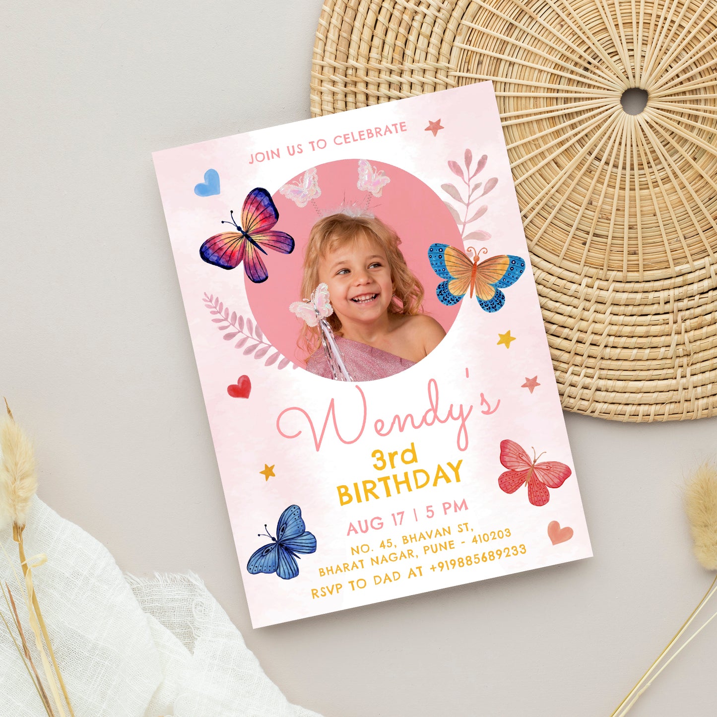 Butterfly Photo Invitation CB205