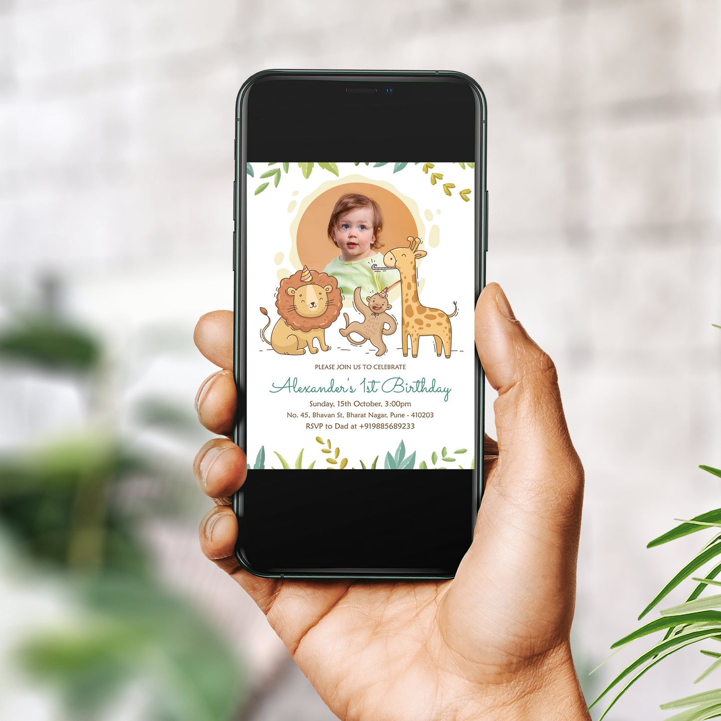 Jungle Photo Birthday Invitation CB218