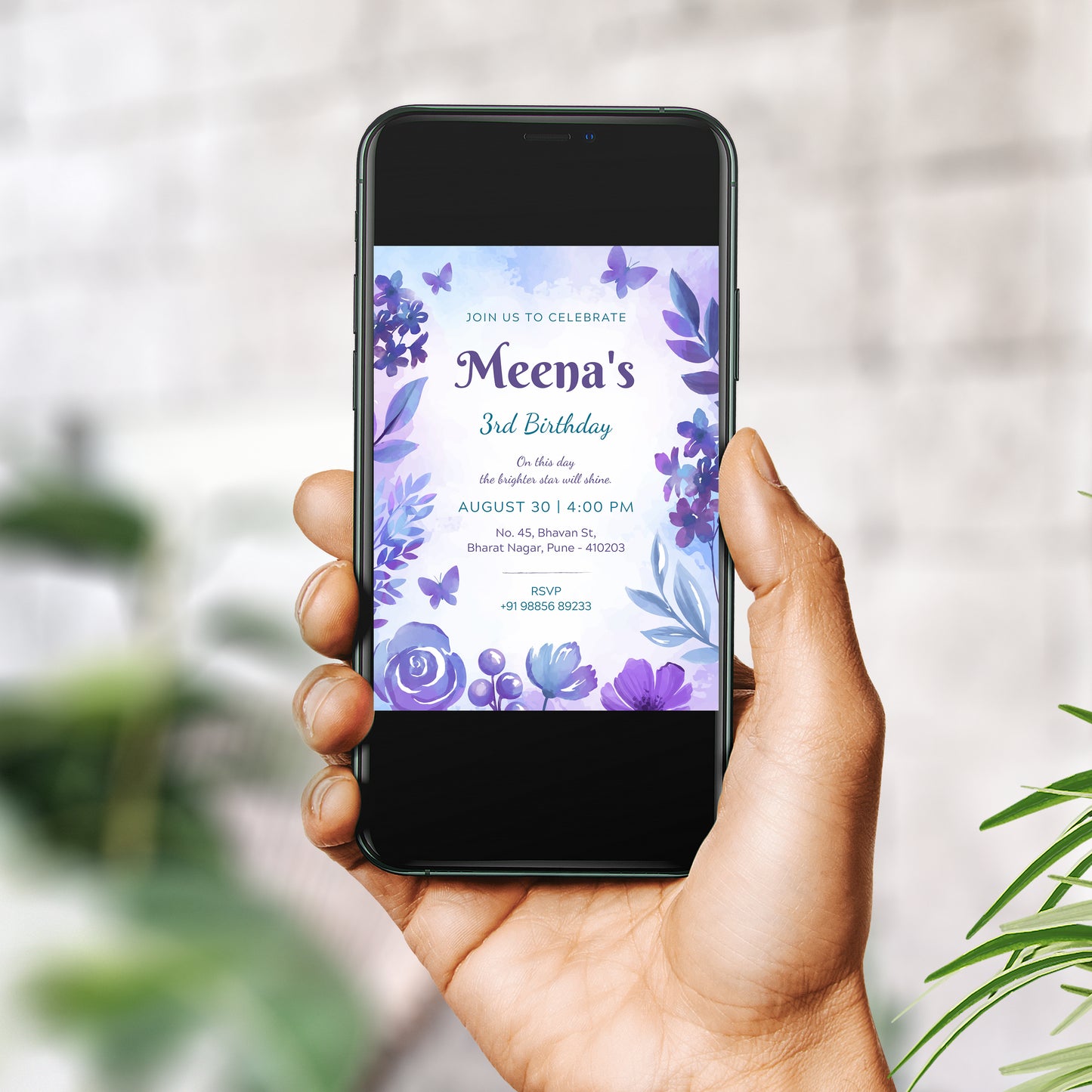 Girl Purple Party Invitation CB221