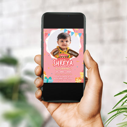 Pink Birthday Party Invitation CB225