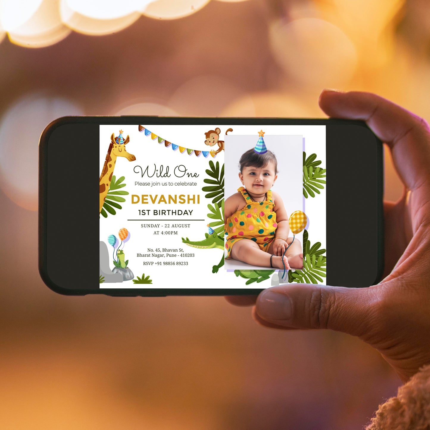 Wild one Birthday Photo Invitation CB231