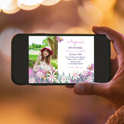 Flowers Party Photo Invitation CB210