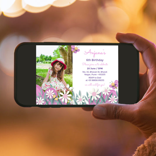 Flowers Party Photo Invitation CB210