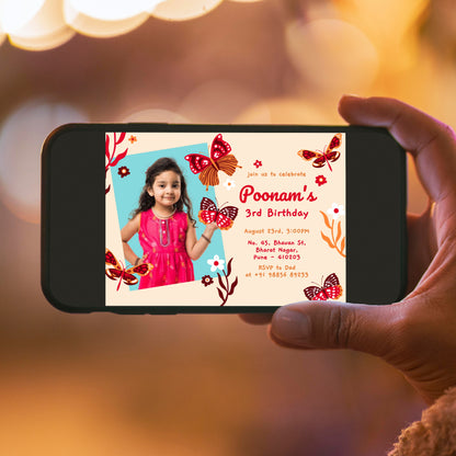 Red Butterfly Party Invitation CB230