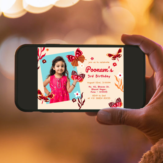 Red Butterfly Party Invitation CB230