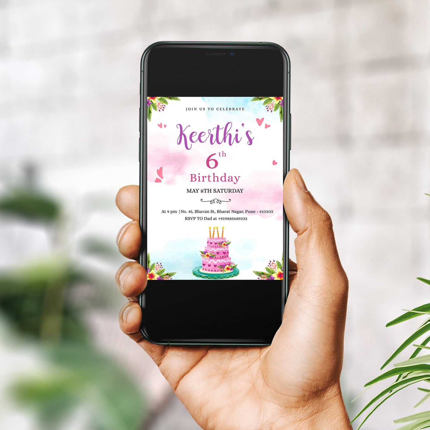 Cake Birthday Invitation CB202