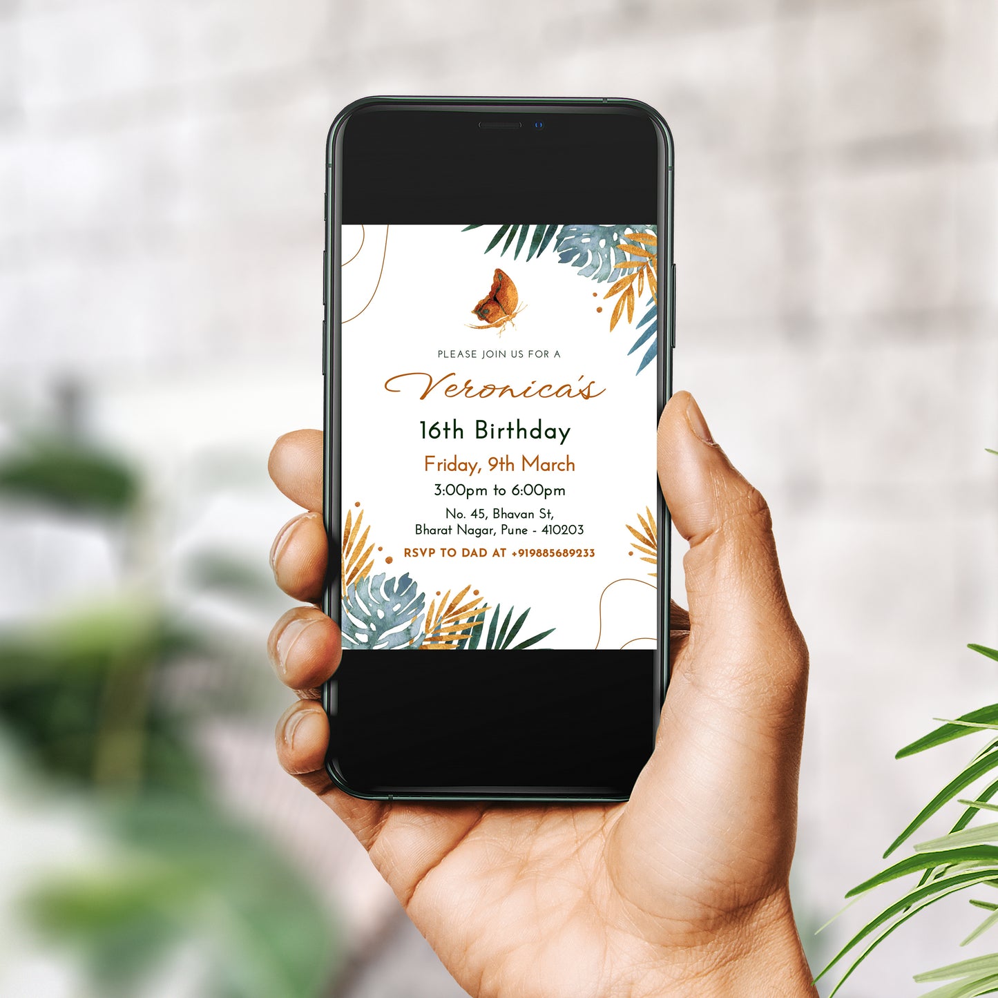 Leaf Birthday Invitation CB203