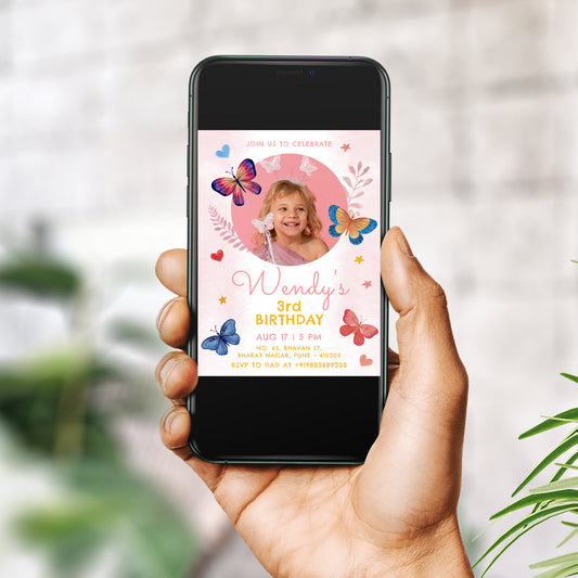 Butterfly Photo Invitation CB205