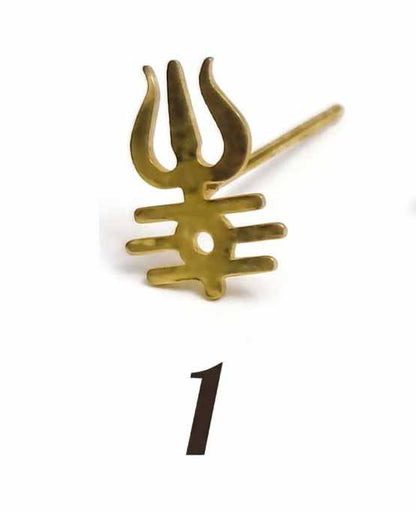 Brass Tripundra Vibhuti Pattai Forehead Stamp Set