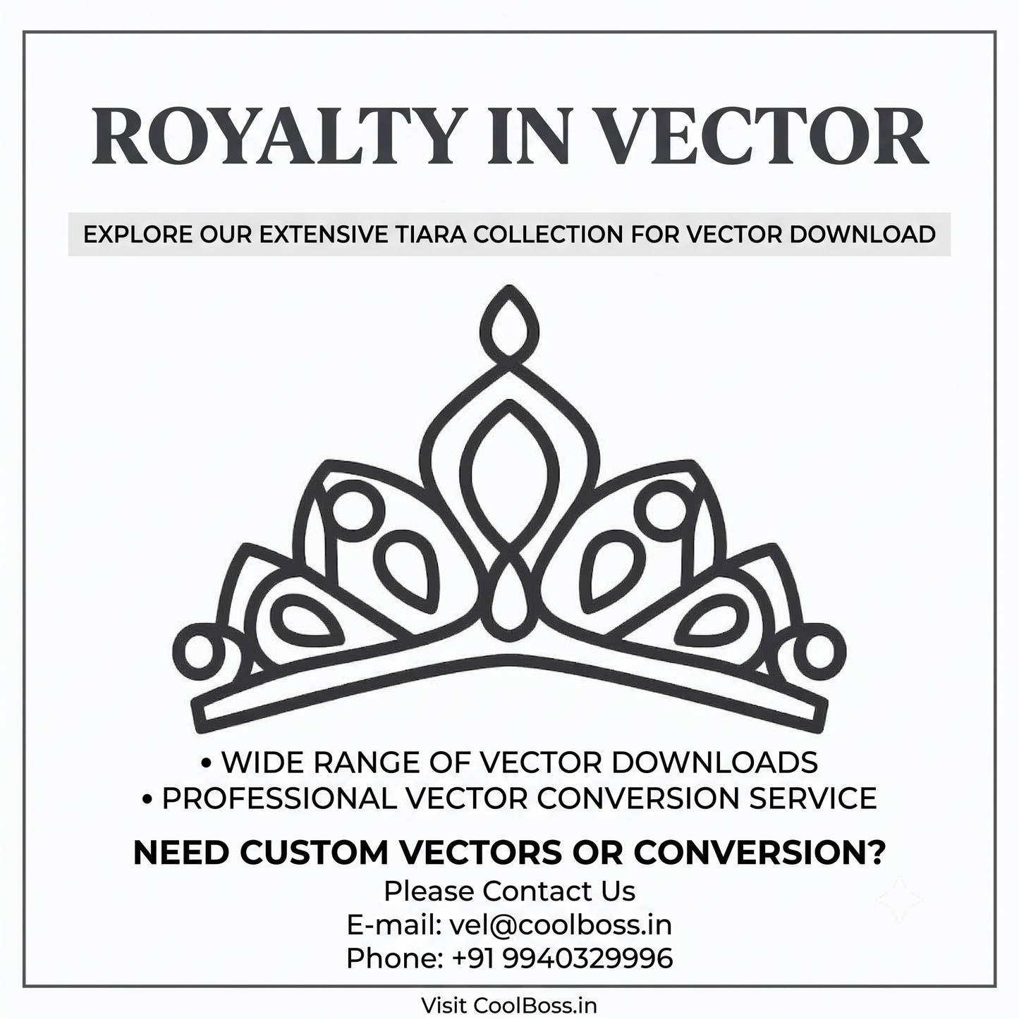Princess Tiara Vector Icon - Elegant Crown Line Art Graphic (SVG, PNG)