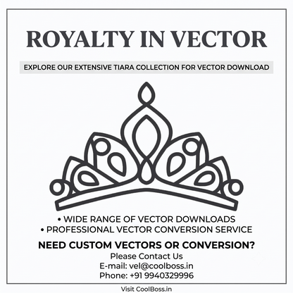 Princess Tiara Vector Icon - Elegant Crown Line Art Graphic (SVG, PNG)