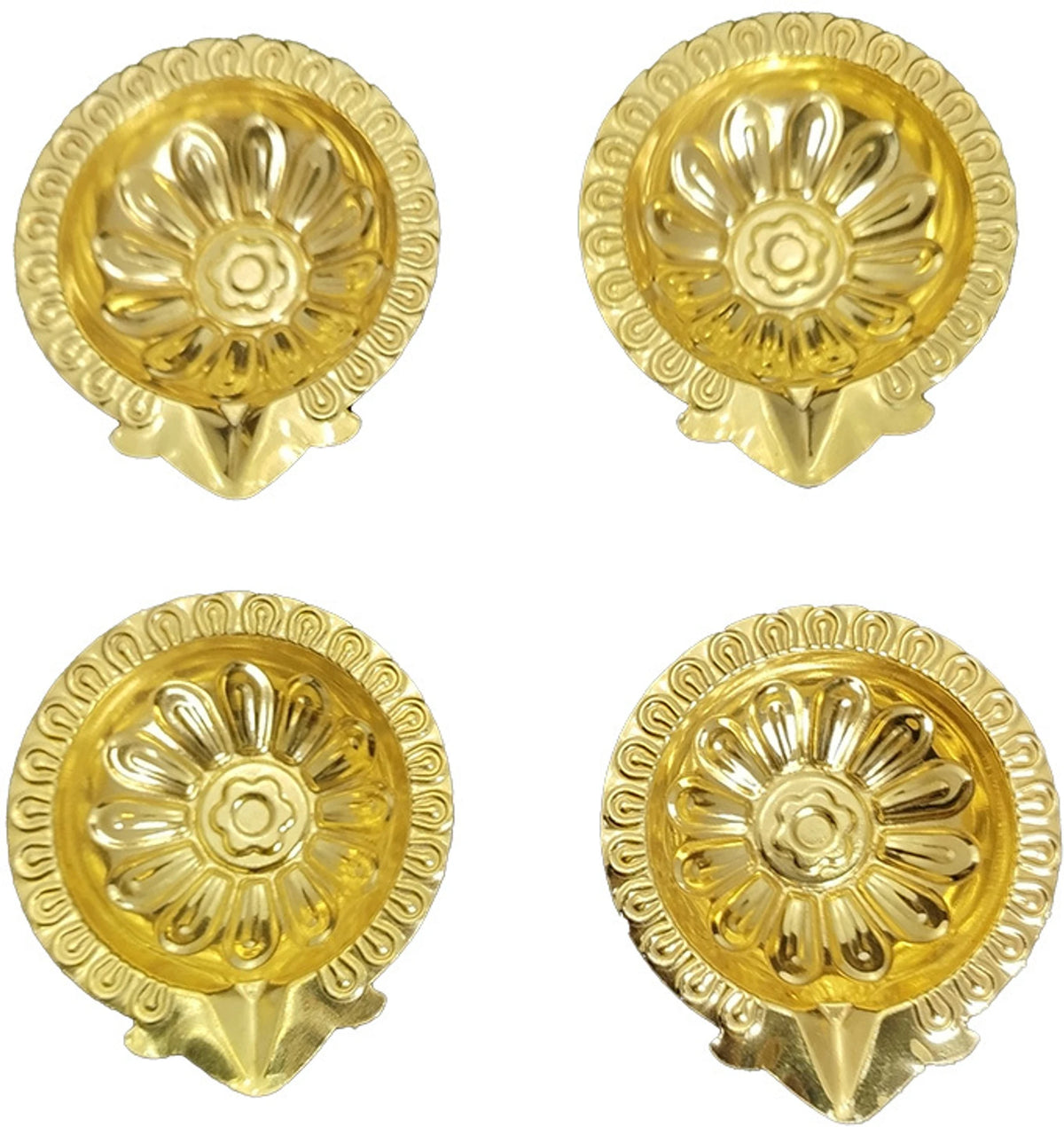 Brass Table Diyas (0.8-inch Height) for Festivals and Puja Pack of 4