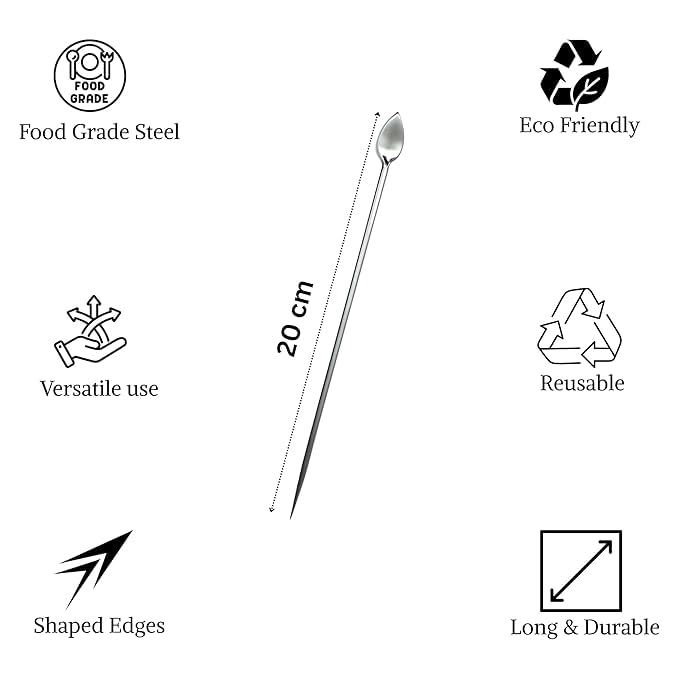 Coolboss Alchemist's Stainless Steel Micro Spoon & Paniyarakkal Turner Stick (20cm)