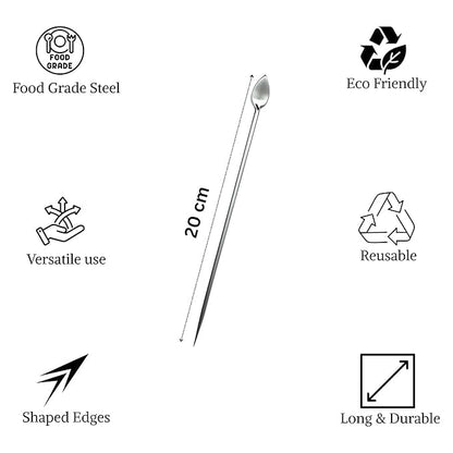 Coolboss Alchemist's Stainless Steel Micro Spoon & Paniyarakkal Turner Stick (20cm)