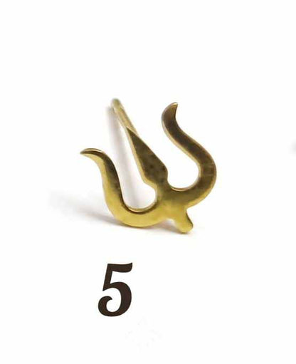 Brass Tripundra Vibhuti Pattai Forehead Stamp Set