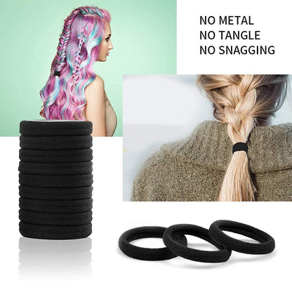 Cool Boss 50 PCS Black Hair Ties,High Elastic Hair Rubber Bands