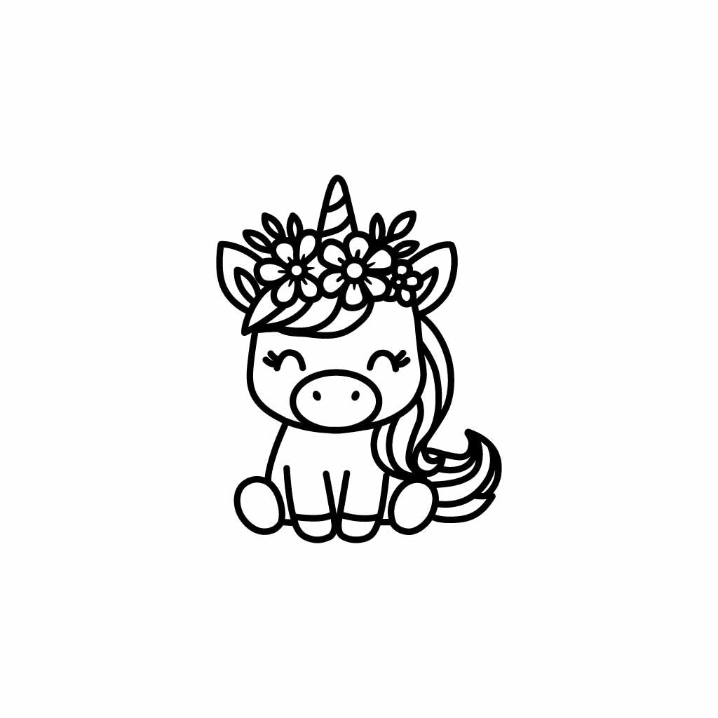 Floral Unicorn SVG PNG Digital Download