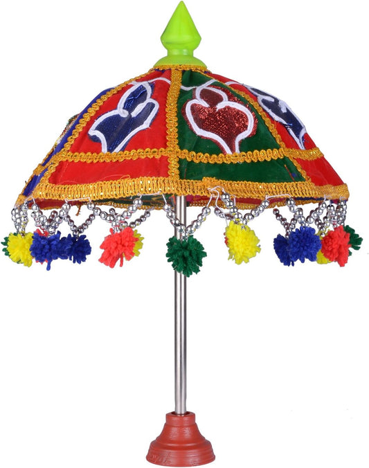Ganesh charuthi velvet Umbrella (Multi_9.8 Inch X 0.3 Inch X 13.7 Inch)